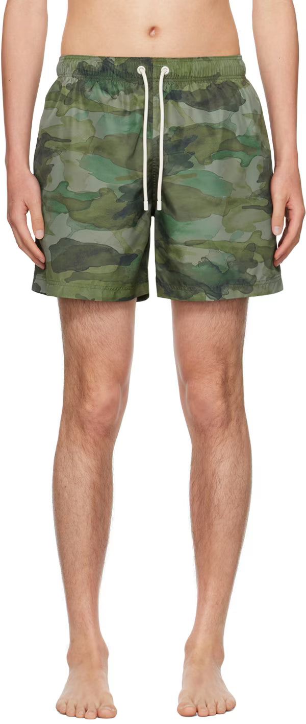 Green Seasonal Camo Swim Shorts