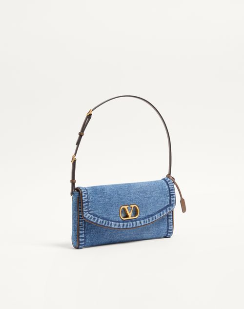 Valentino Garavani Devain Small Denim Shoulder Bag