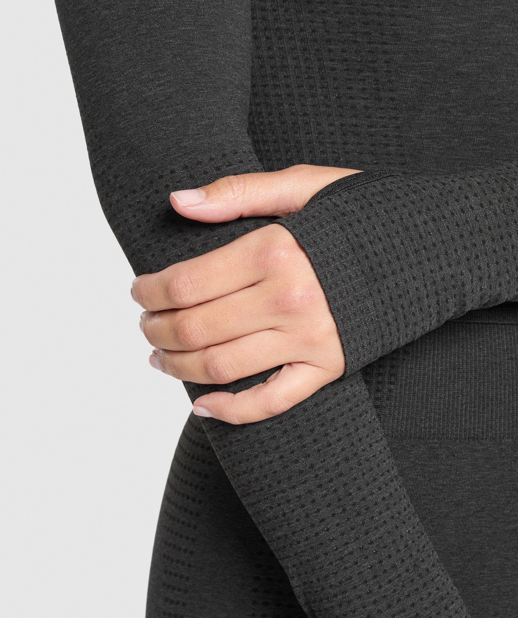 Gymshark Vital Long Sleeve Cut Out Top - Black Marl
