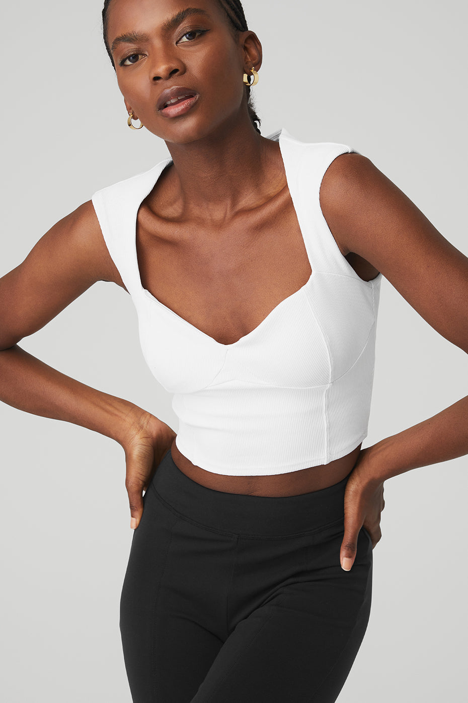 Ribbed Sweetheart Short Sleeve