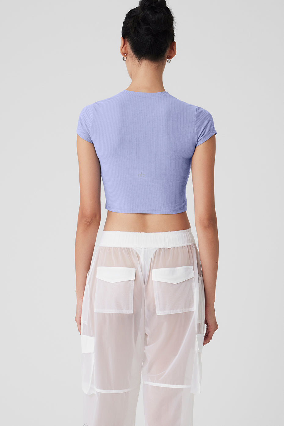 Ribbed Sea Coast Cropped Short Sleeve Tee
