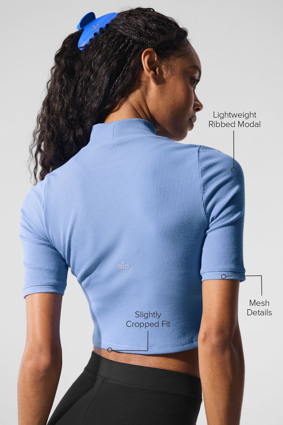 Ribbed Mesh Secret Short Sleeve