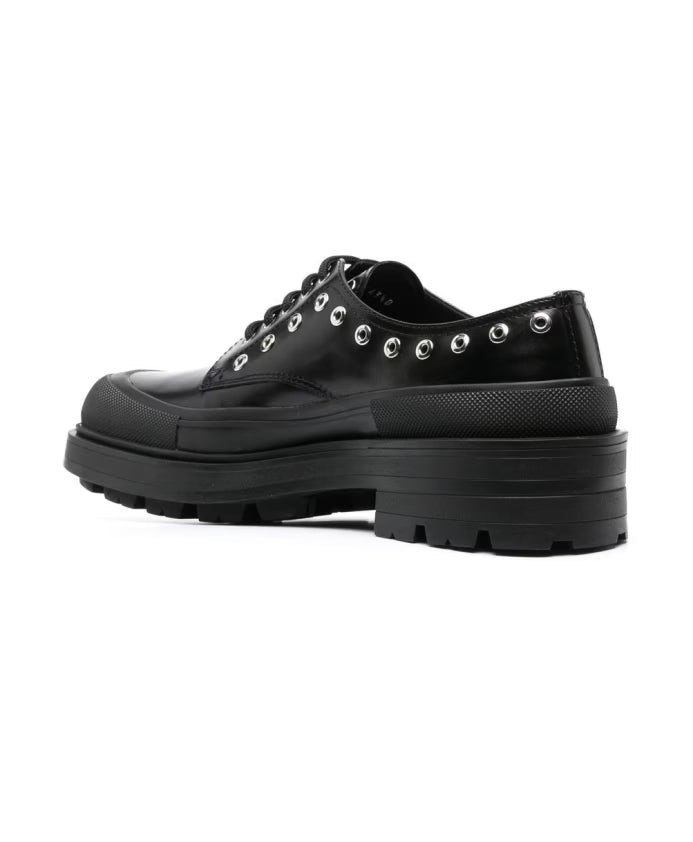 Black Chunky-Sole Derby Shoes