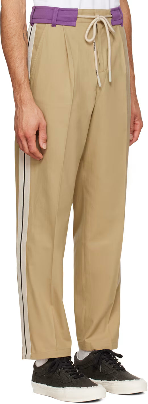 Tan & Purple Track Belt Trousers