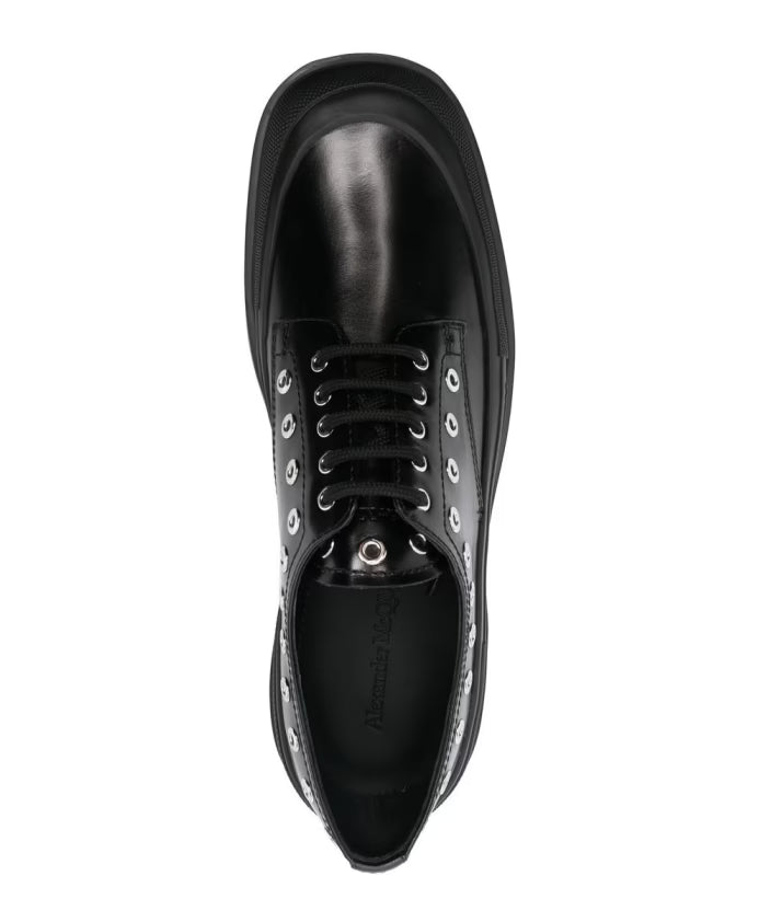 Black Chunky-Sole Derby Shoes