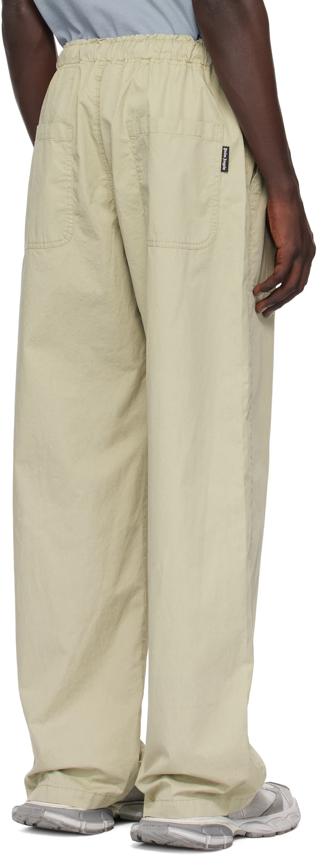 Khaki Waist Logo Loose Cargo Pants