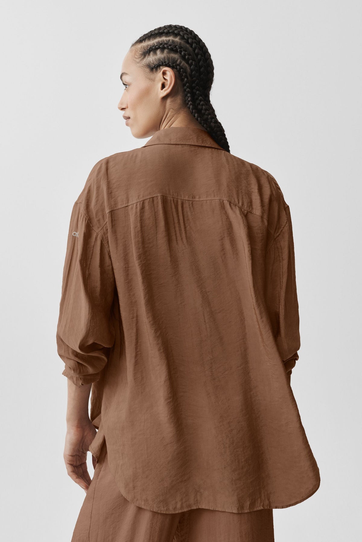 Semi-Sheer Golden Hour Button Down Long Sleeve