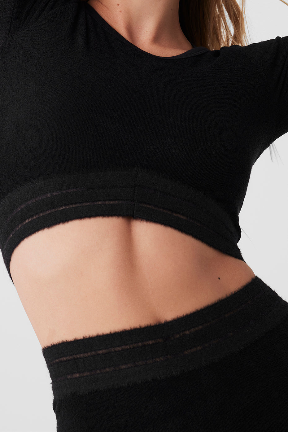 Seamless Luxe Terry Coverup featuring soft, stretchy fabric with an inverted V hem for a stylish lounge look.