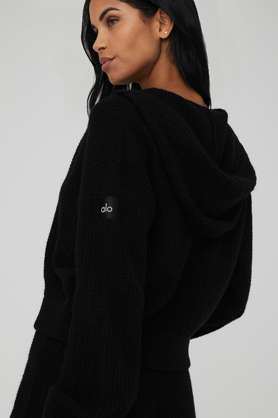 Cashmere Plush Waffle Full Zip Hoodie