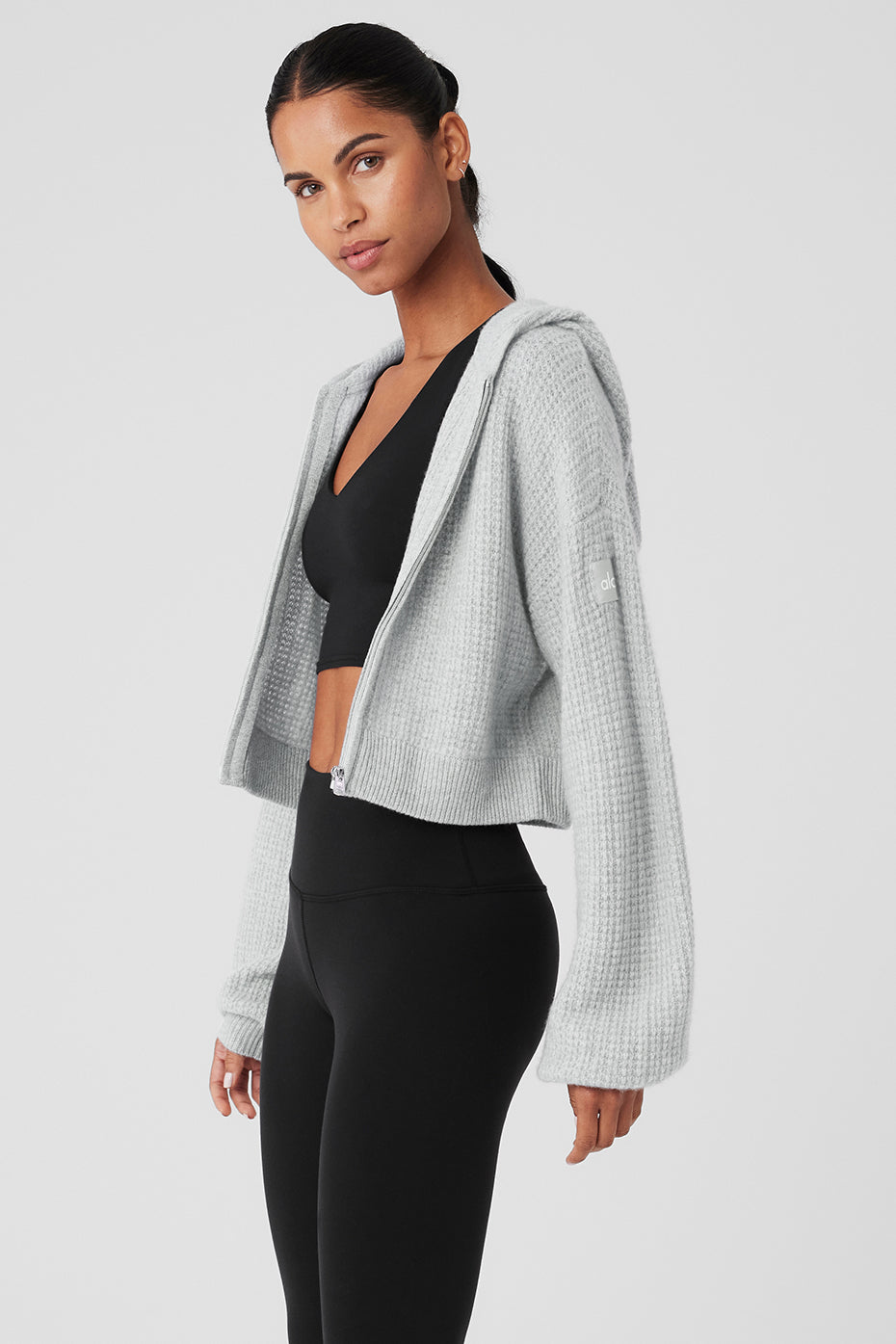 Cashmere Plush Waffle Full Zip Hoodie