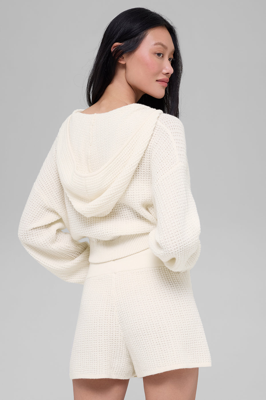 Cashmere Plush Waffle Full Zip Hoodie