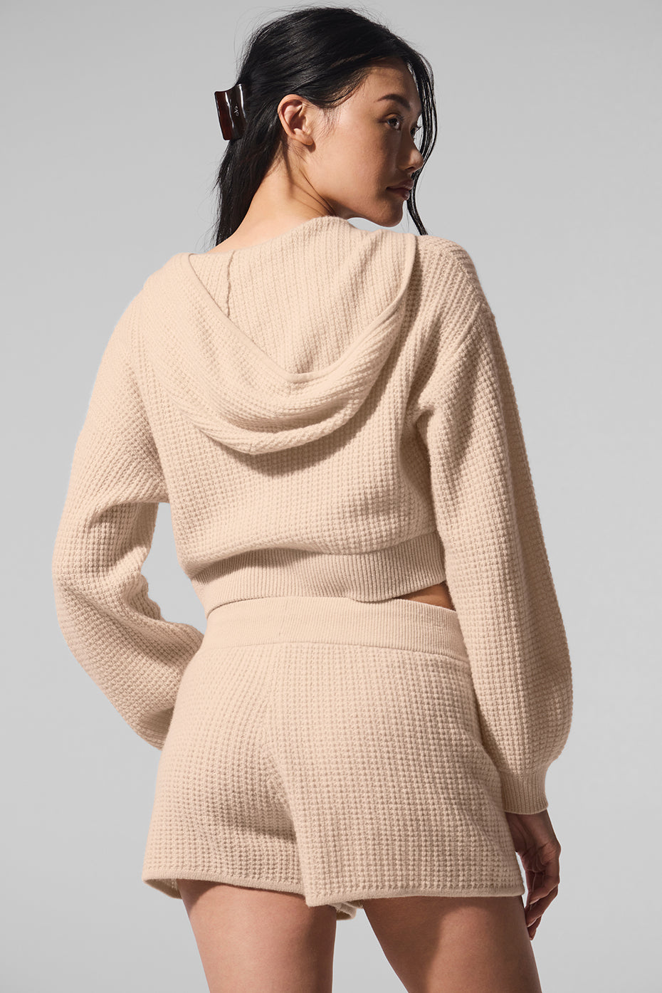 Cashmere Plush Waffle Full Zip Hoodie