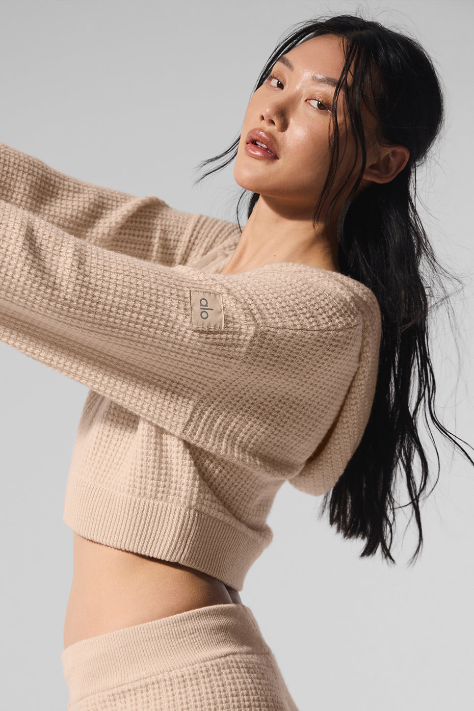 Cashmere Plush Waffle Full Zip Hoodie