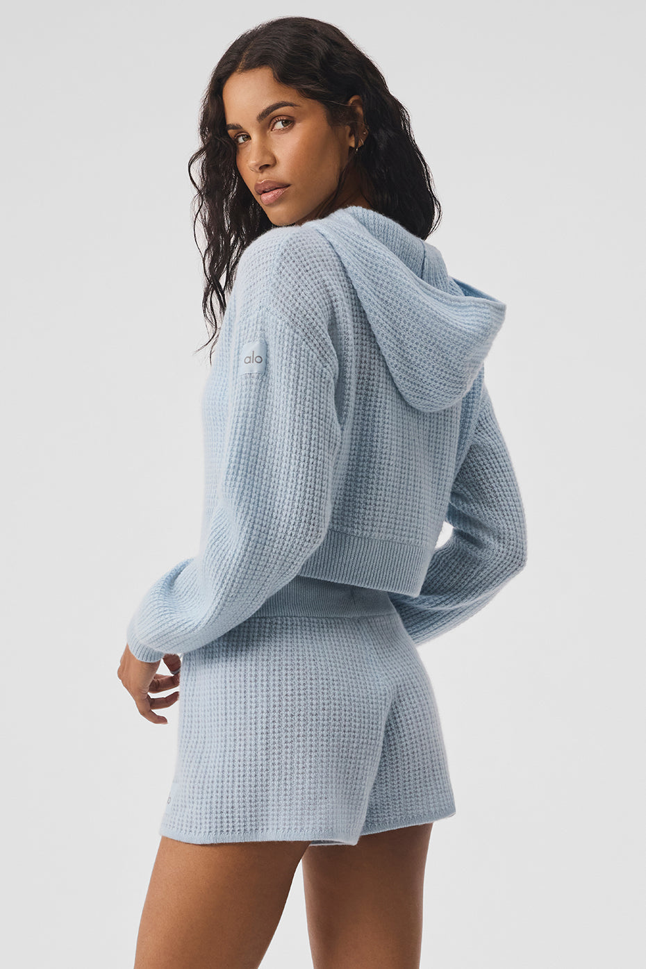 Cashmere Plush Waffle Full Zip Hoodie