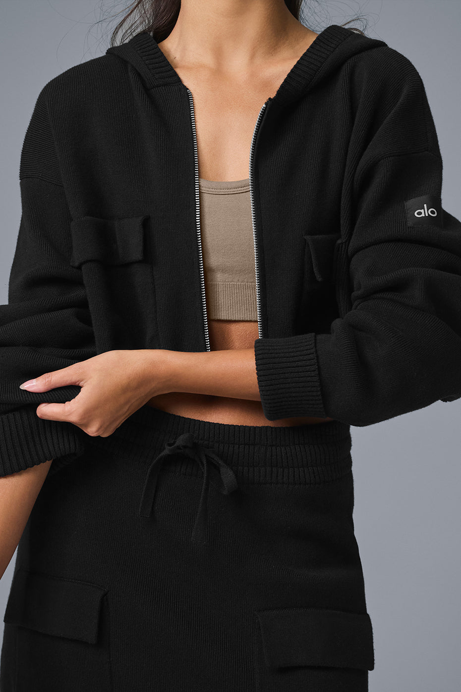 Scholar Knit Cargo Full Zip Hoodie