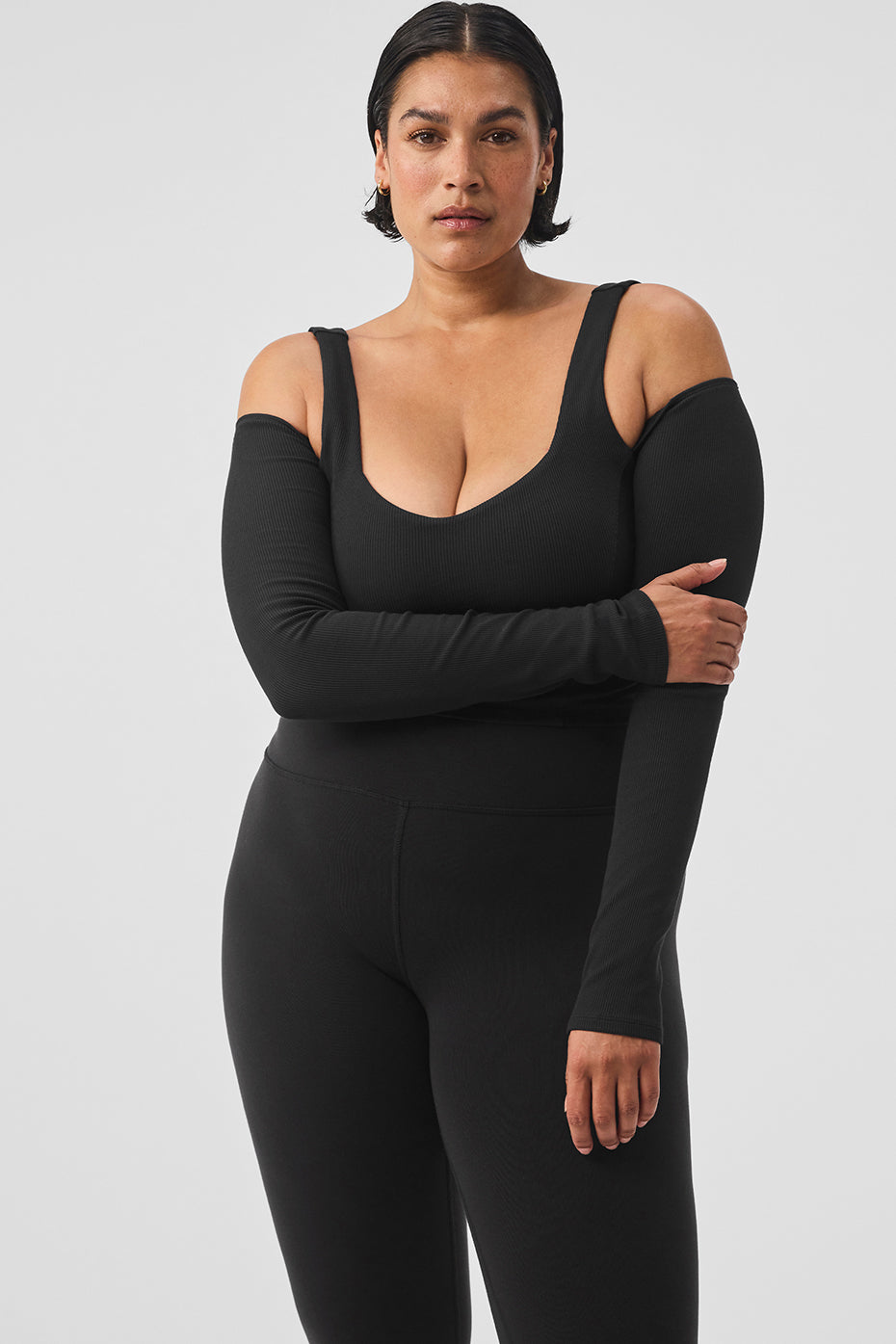 Ribbed Cropped Butterfly Long Sleeve
