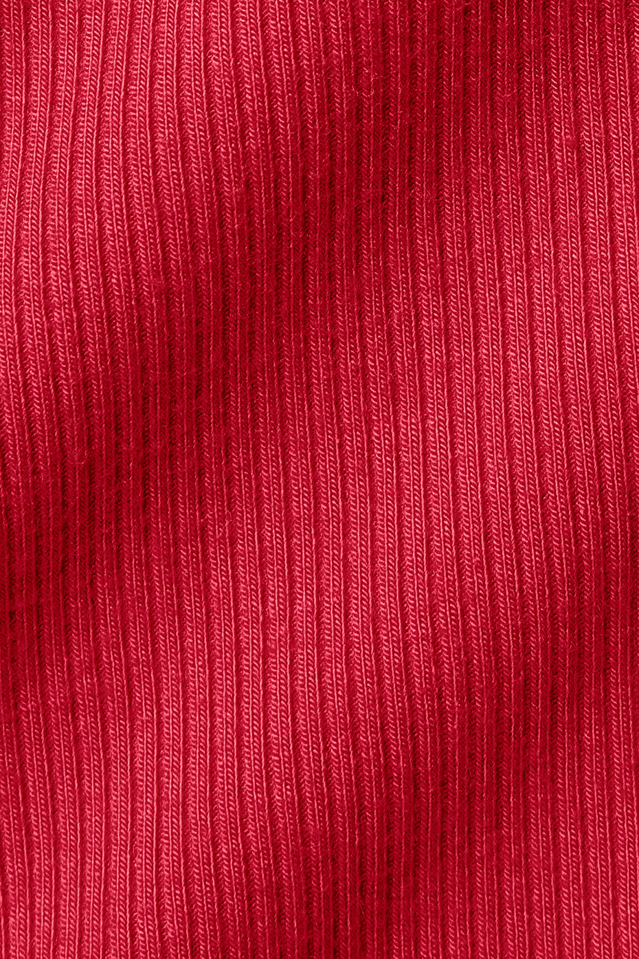 Close-up of ribbed fabric in vibrant red, showcasing texture and depth for Ribbed Mesmerize Long Sleeve.