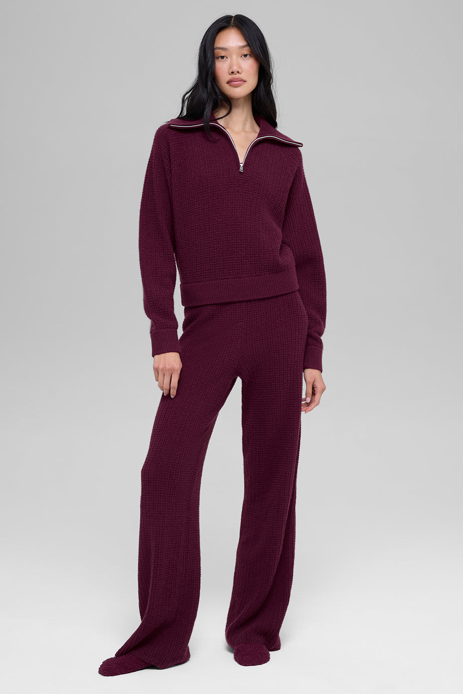 Cashmere Plush Waffle 1/4 Zip Pullover