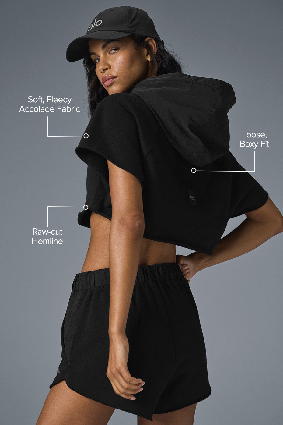 Cropped In The Air Short Sleeve Hoodie