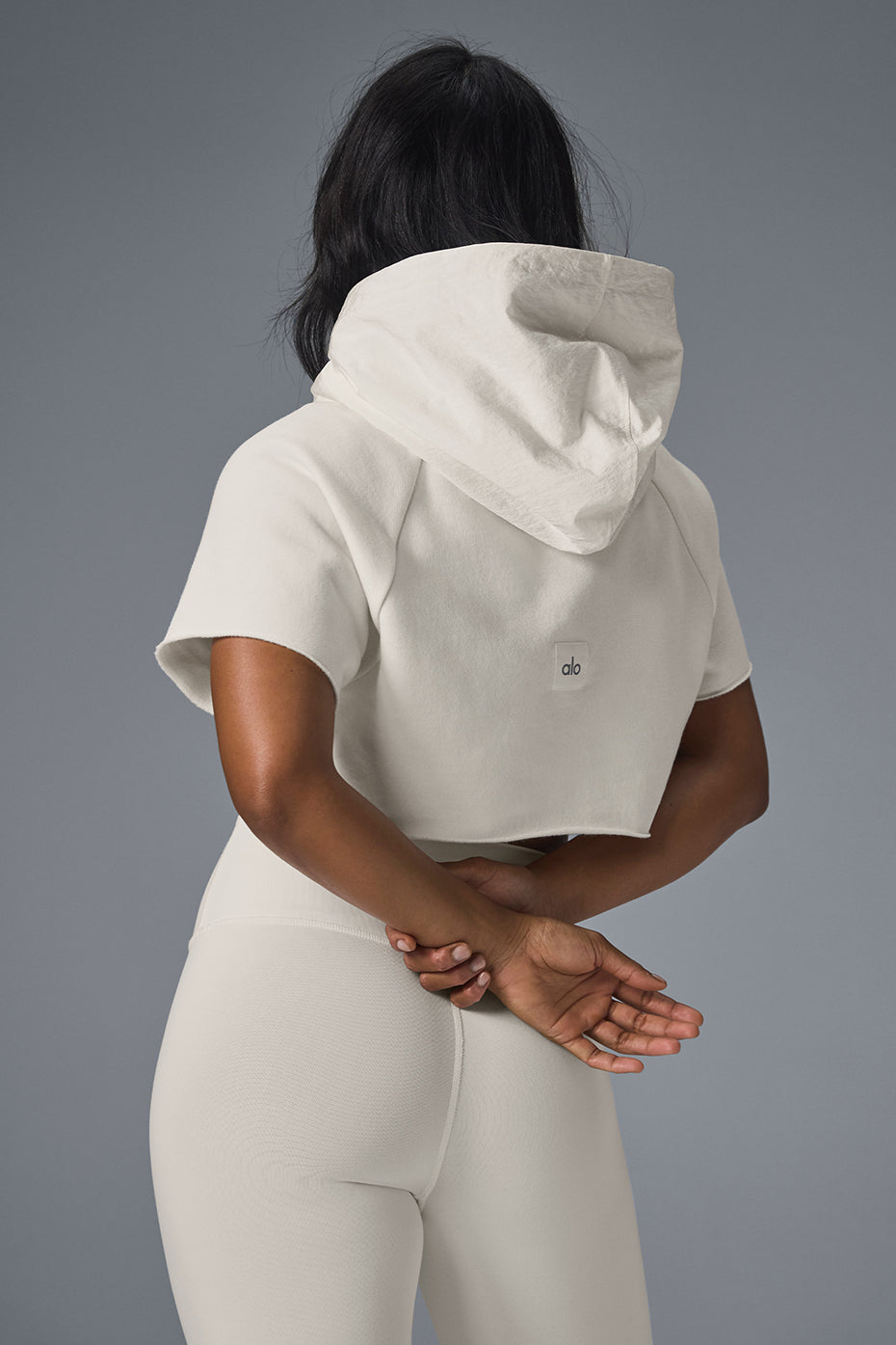 Cropped In The Air Short Sleeve Hoodie