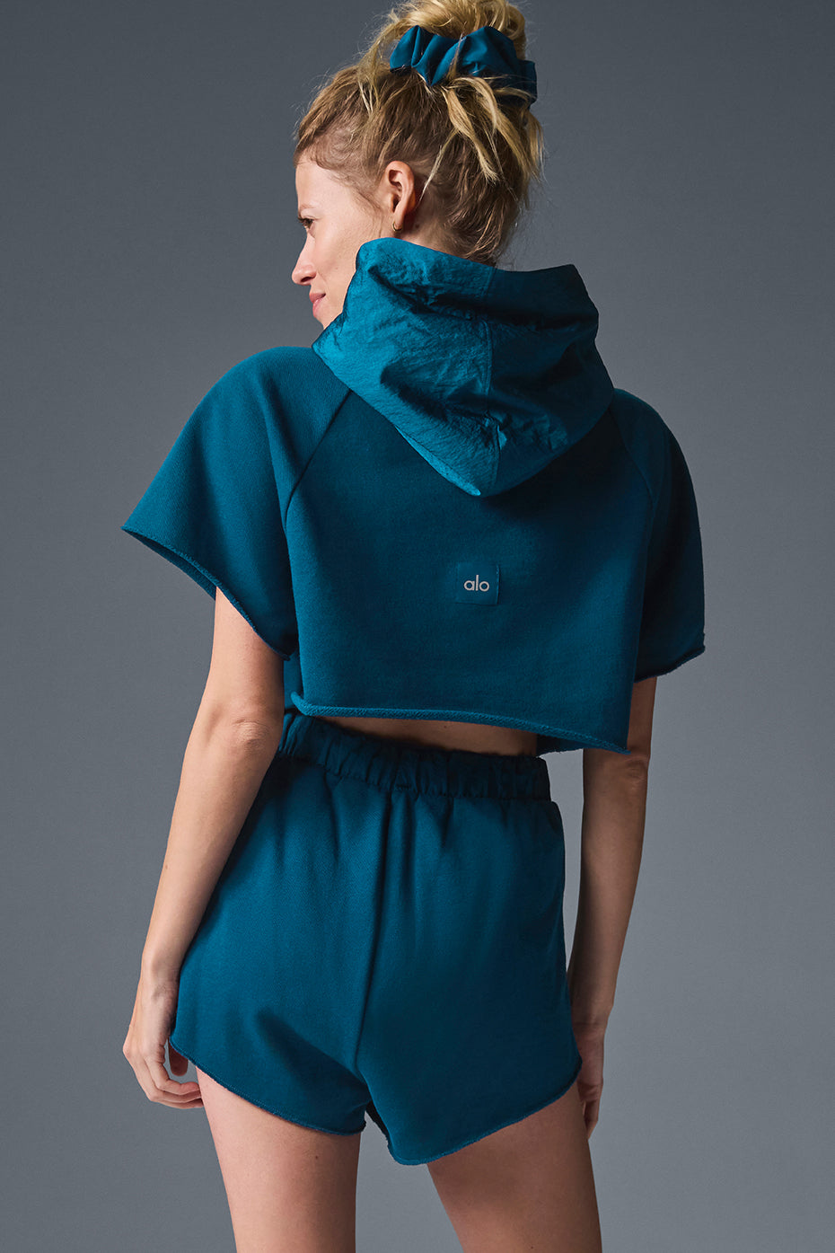 Cropped In The Air Short Sleeve Hoodie