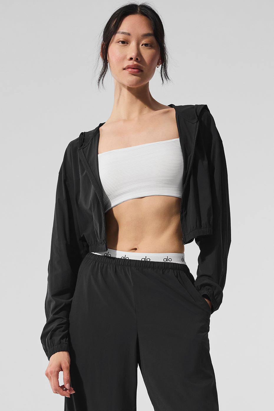 Cropped Breezy Full-Zip Hoodie