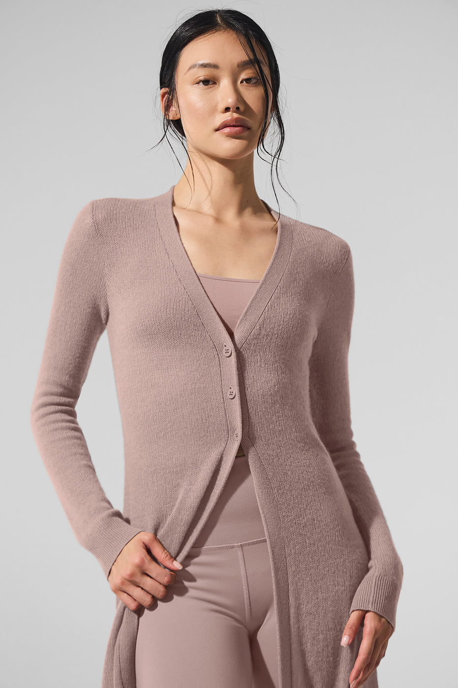 Sheer Cashmere Long Cardigan