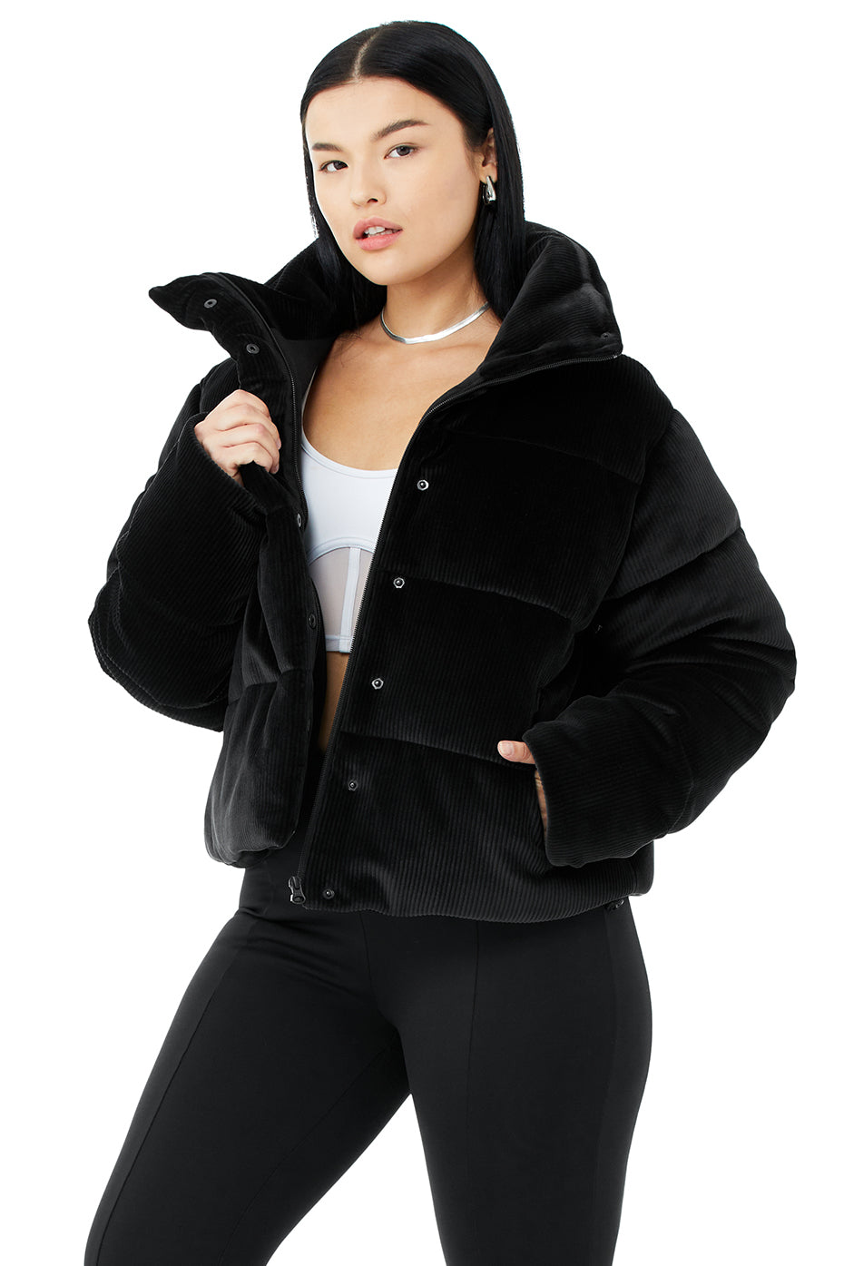 Ribbed Velour Gold Rush Puffer