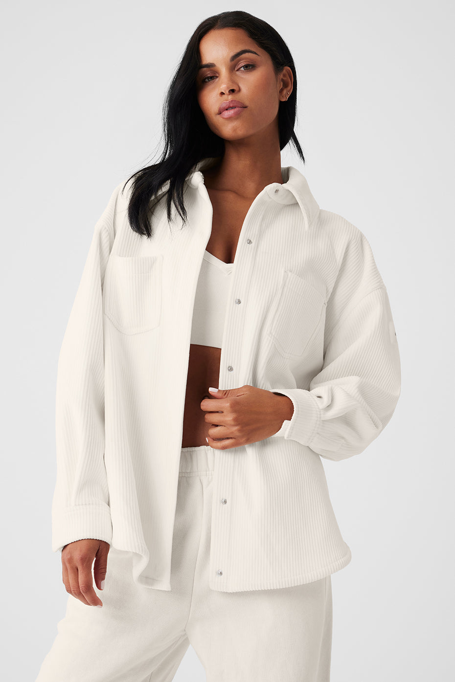Ribbed Velour Mountain Side Shacket