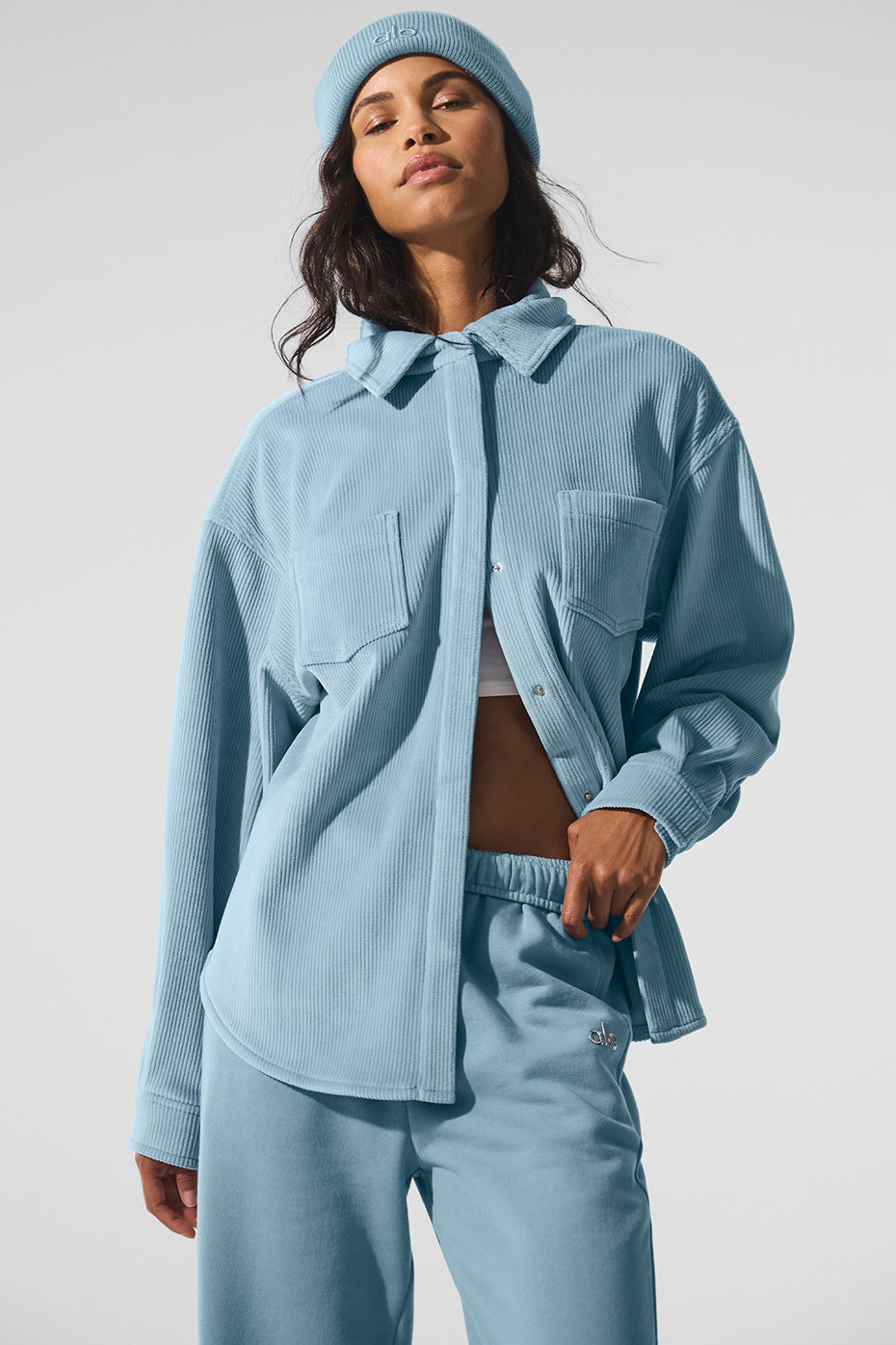 Ribbed Velour Mountain Side Shacket