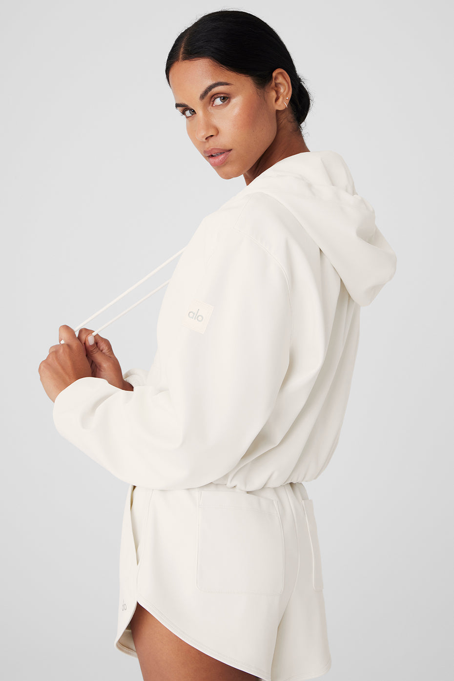 Faux Leather Power Hour Full Zip Cropped Jacket