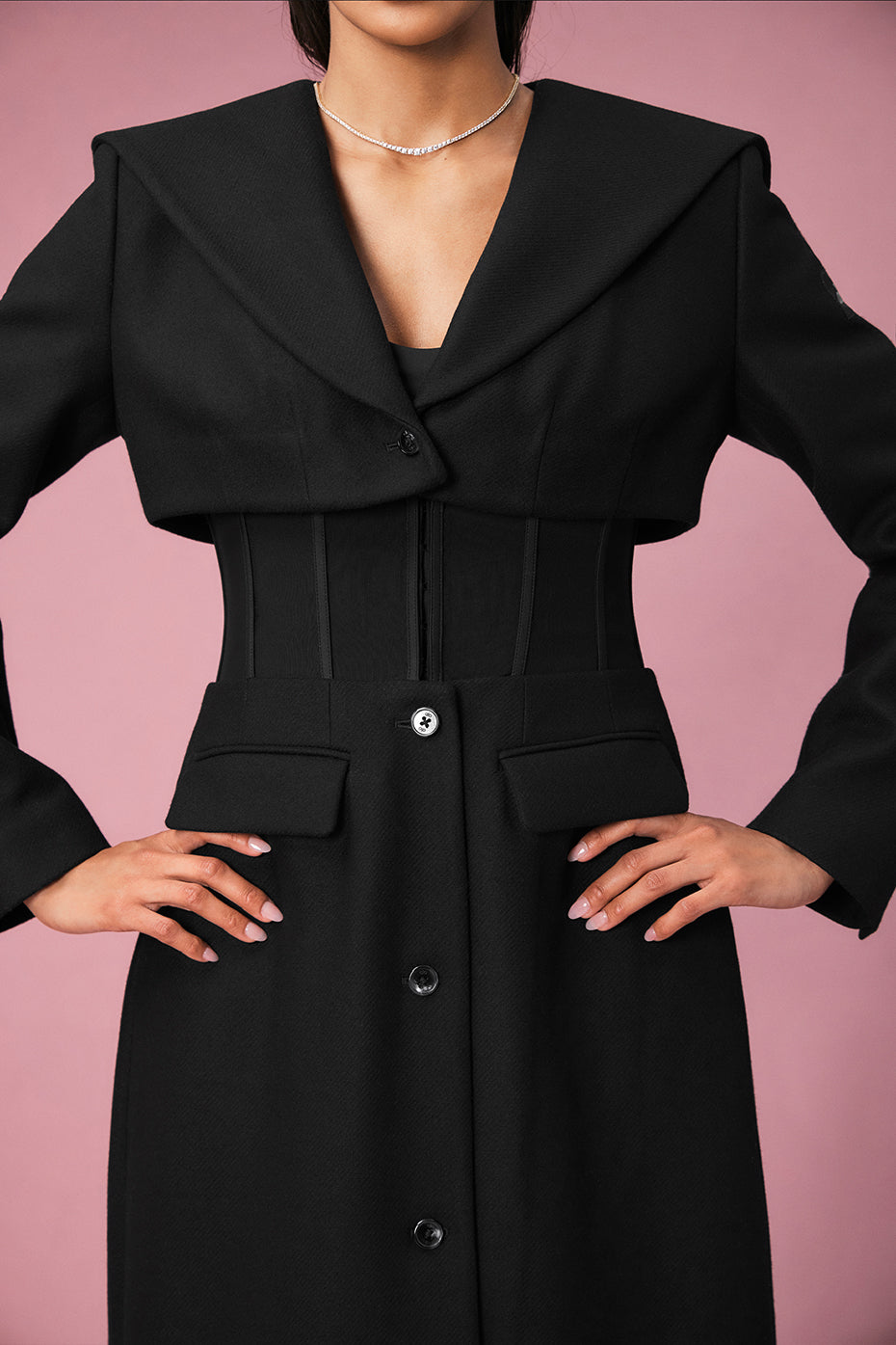Winter Wool Vendome Long Corset Coat