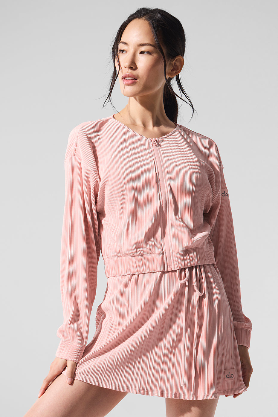 Cropped Micro Plisse Jacket