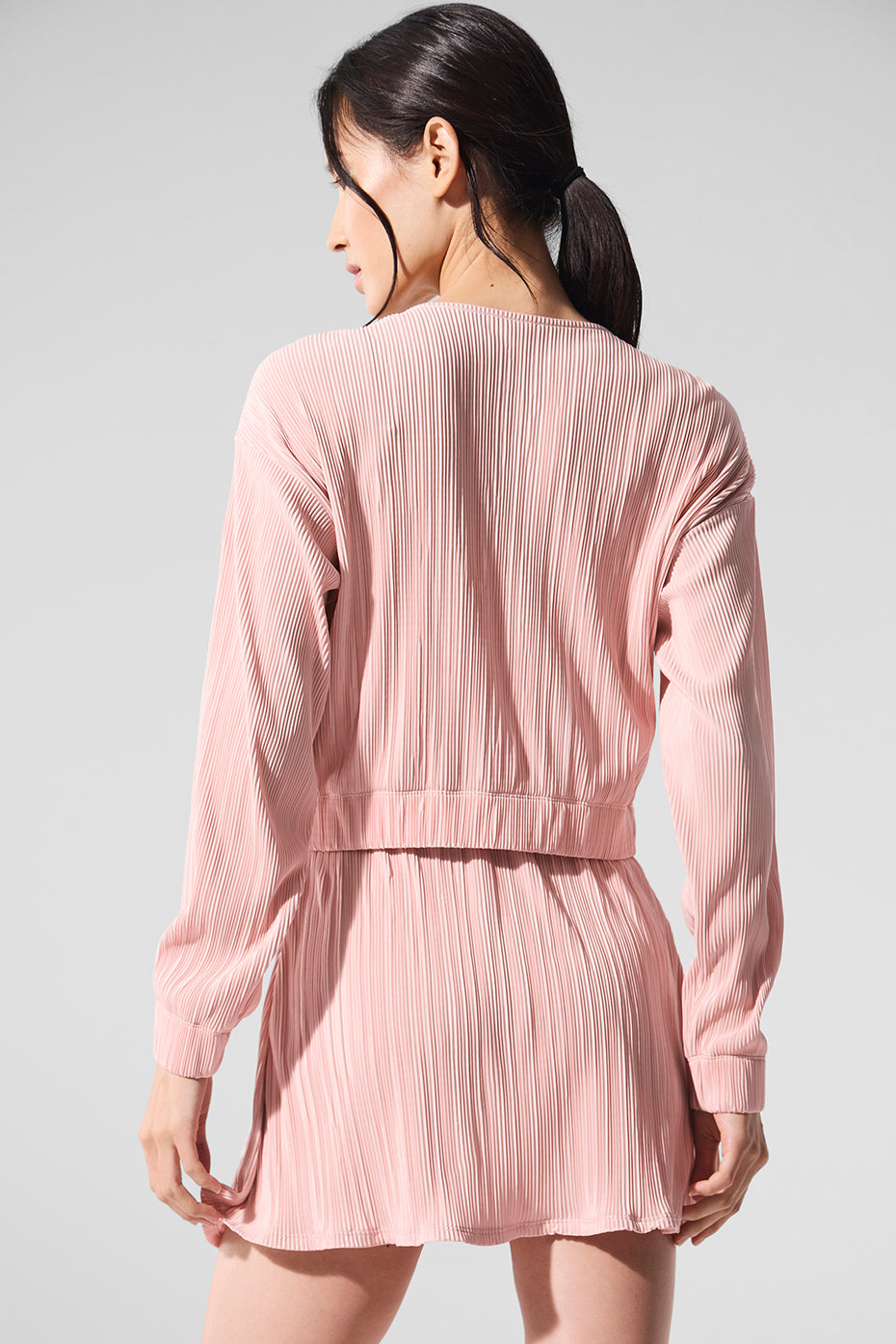 Cropped Micro Plisse Jacket