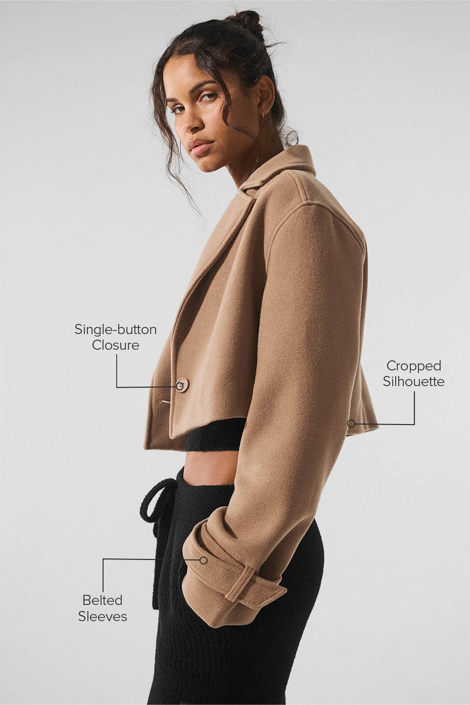 Wool Cropped Metro Trench