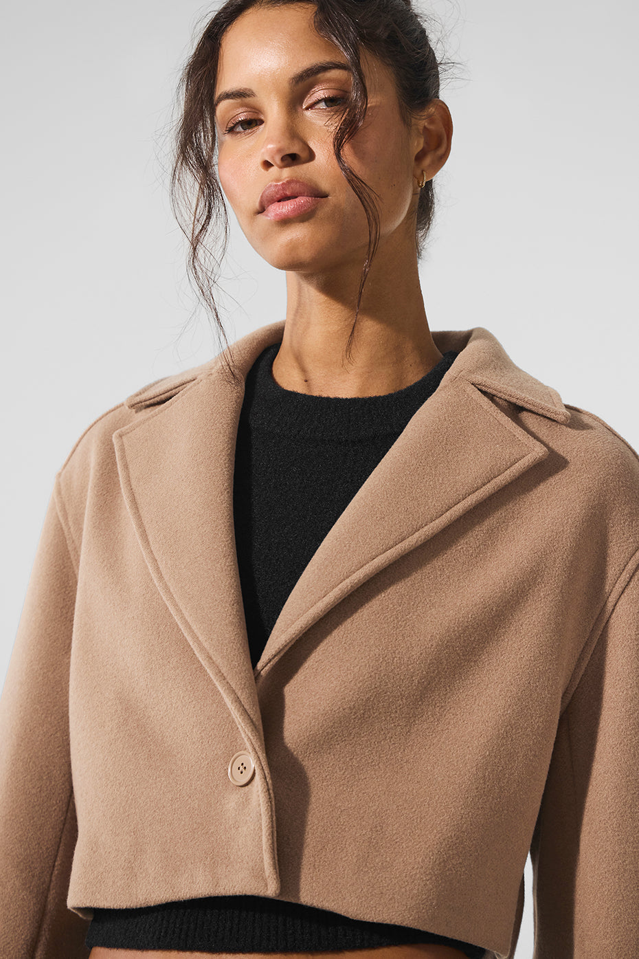 Wool Cropped Metro Trench