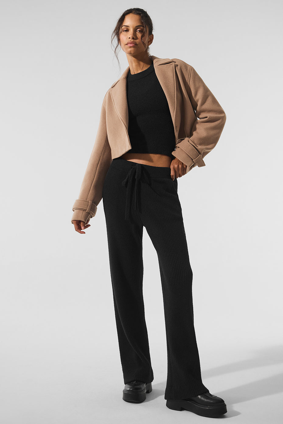 Wool Cropped Metro Trench