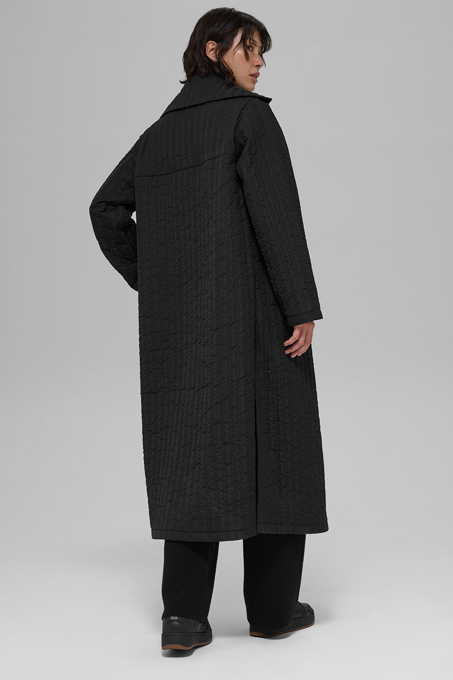 Quilted Skyline Long Coat