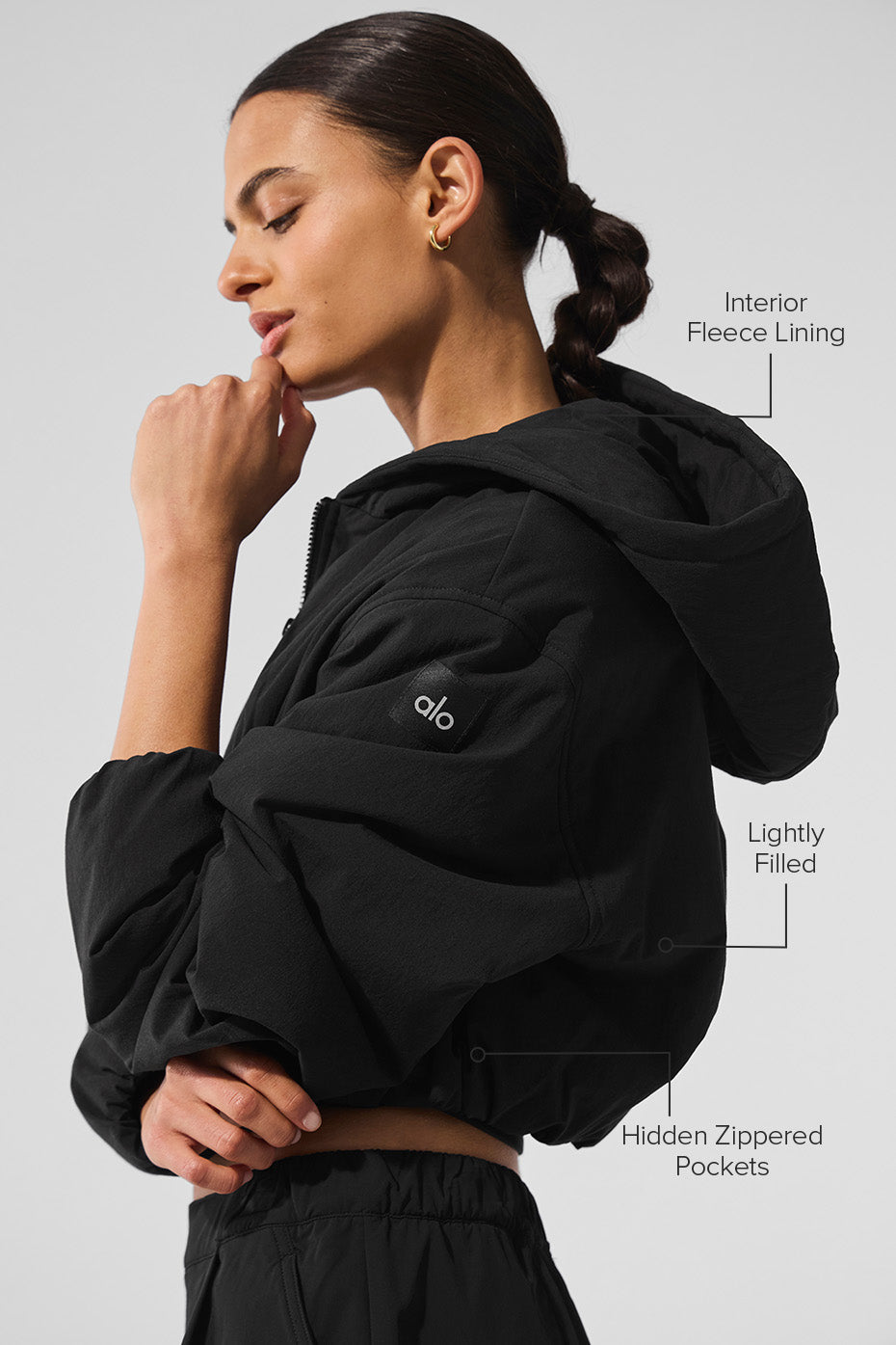 Cropped Mountain Peak Full-Zip Hoodie