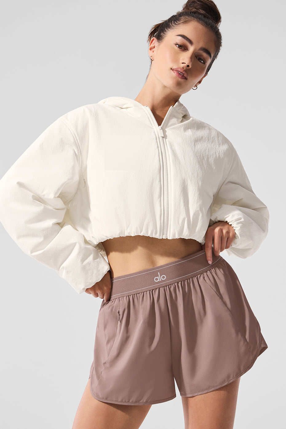 Cropped Mountain Peak Full-Zip Hoodie