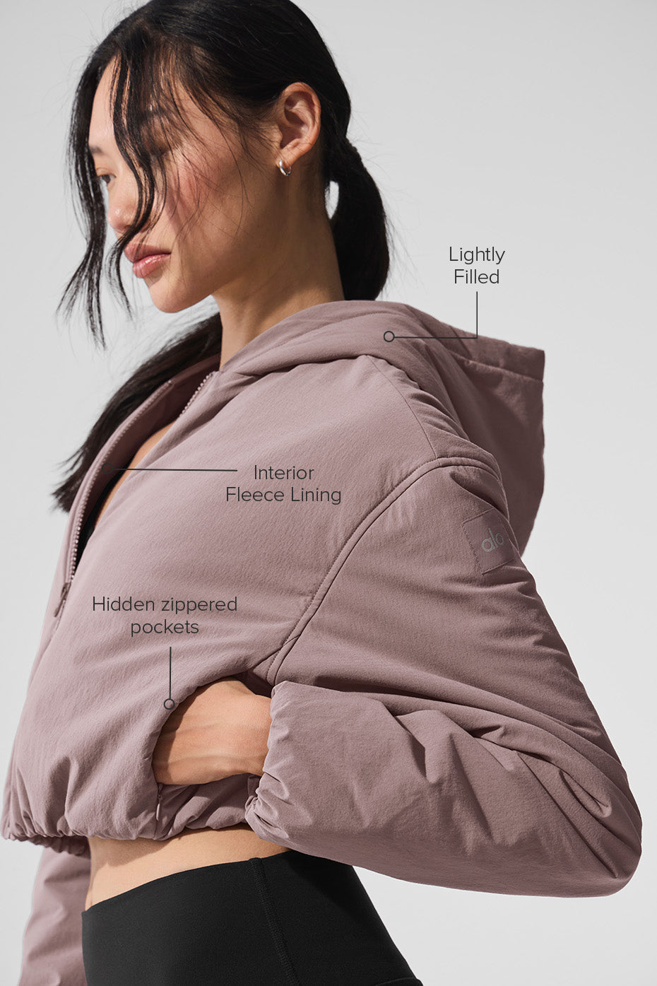 Cropped Mountain Peak Full-Zip Hoodie