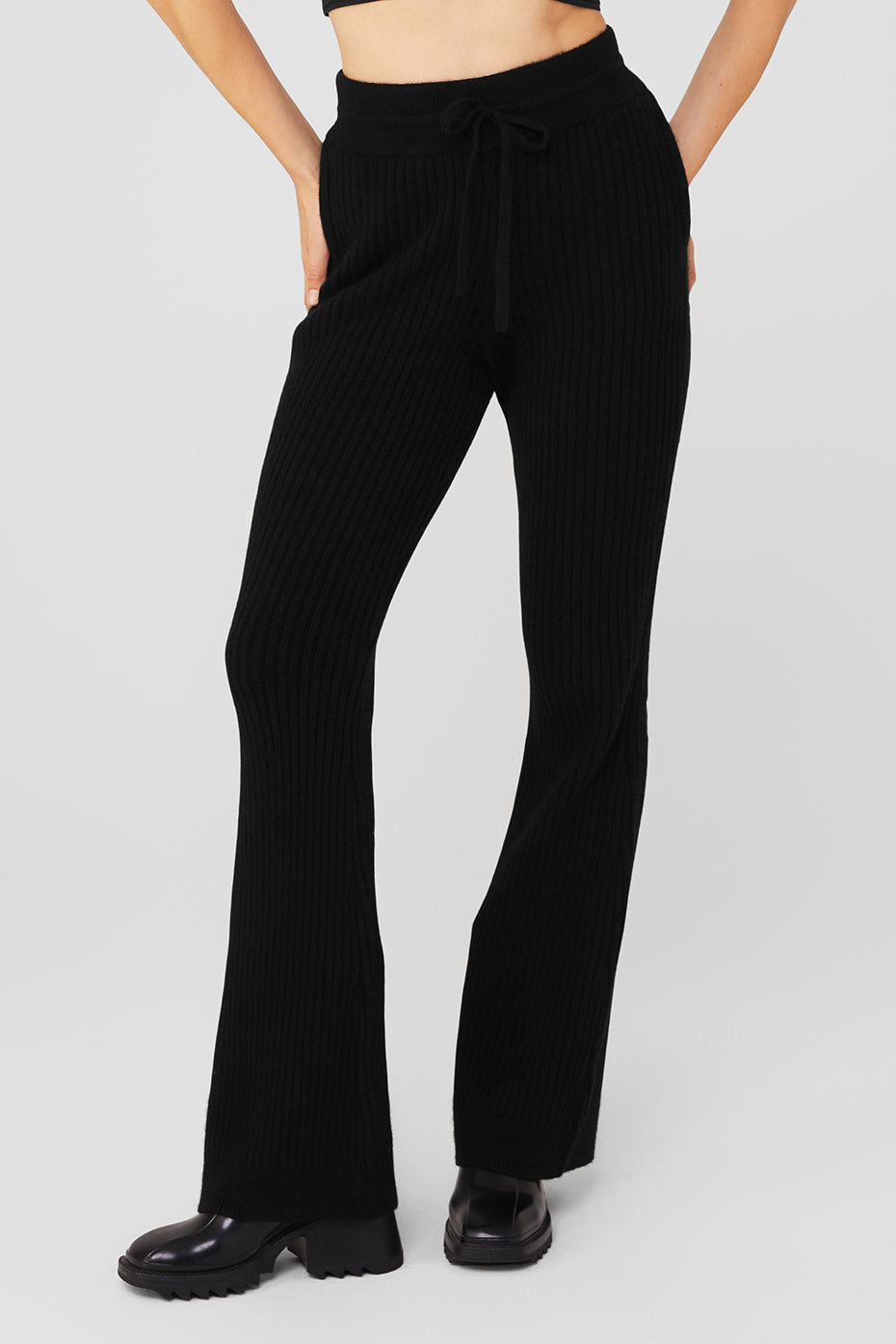 Cashmere Ribbed High-Waist Winter Dream Flare Pant