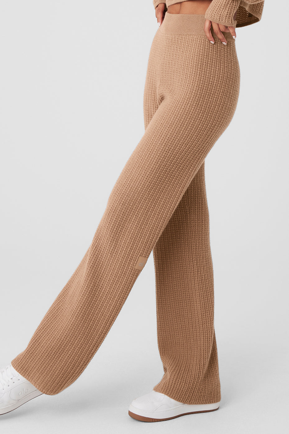 Cashmere High-Waist Plush Waffle Pant
