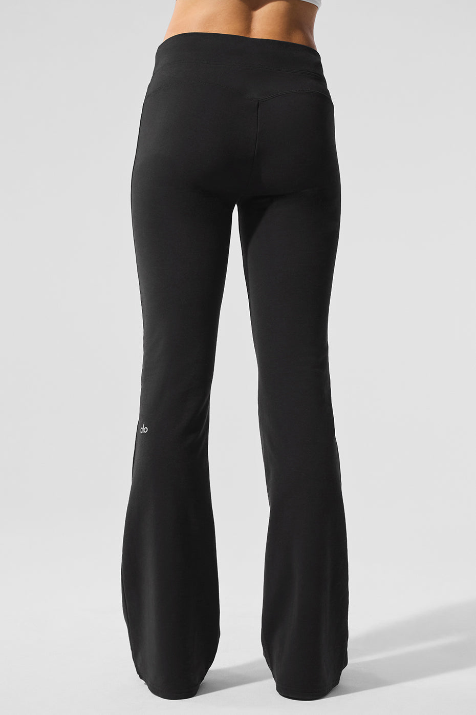 Sway Bootcut Sweatpant in black featuring a sweetheart back yoke and boot cut for a flattering fit.