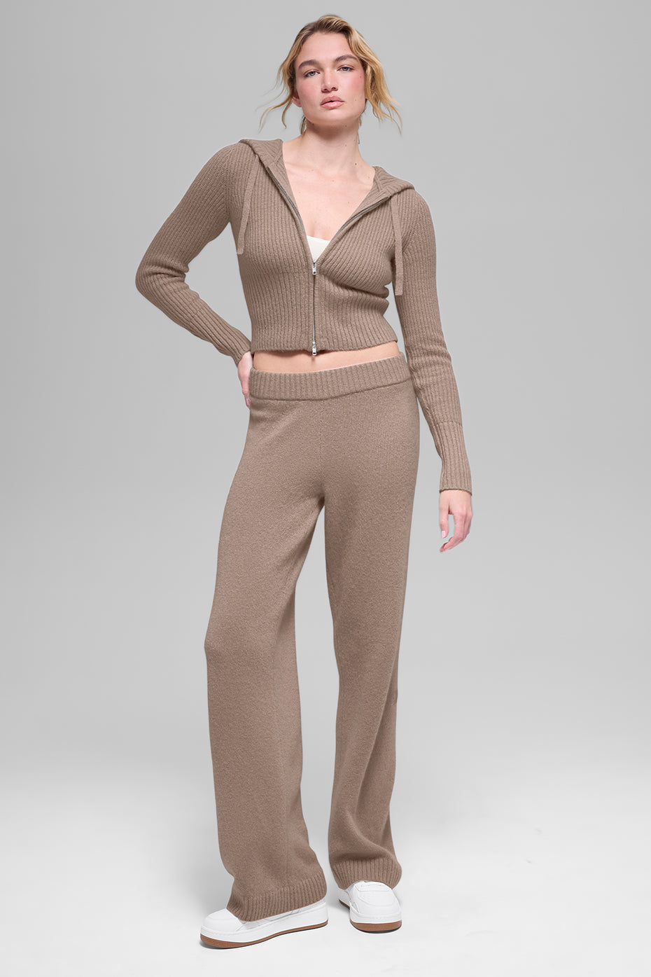 Wool Cashmere High-Waist New Class Wide Leg Pant