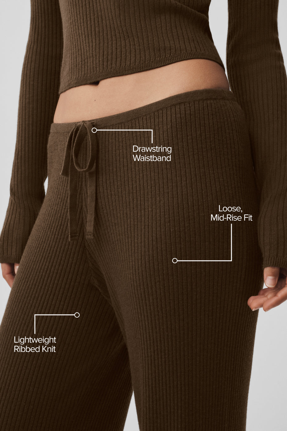 Sweater Knit Mid-Rise Unwind Wide Leg Pant