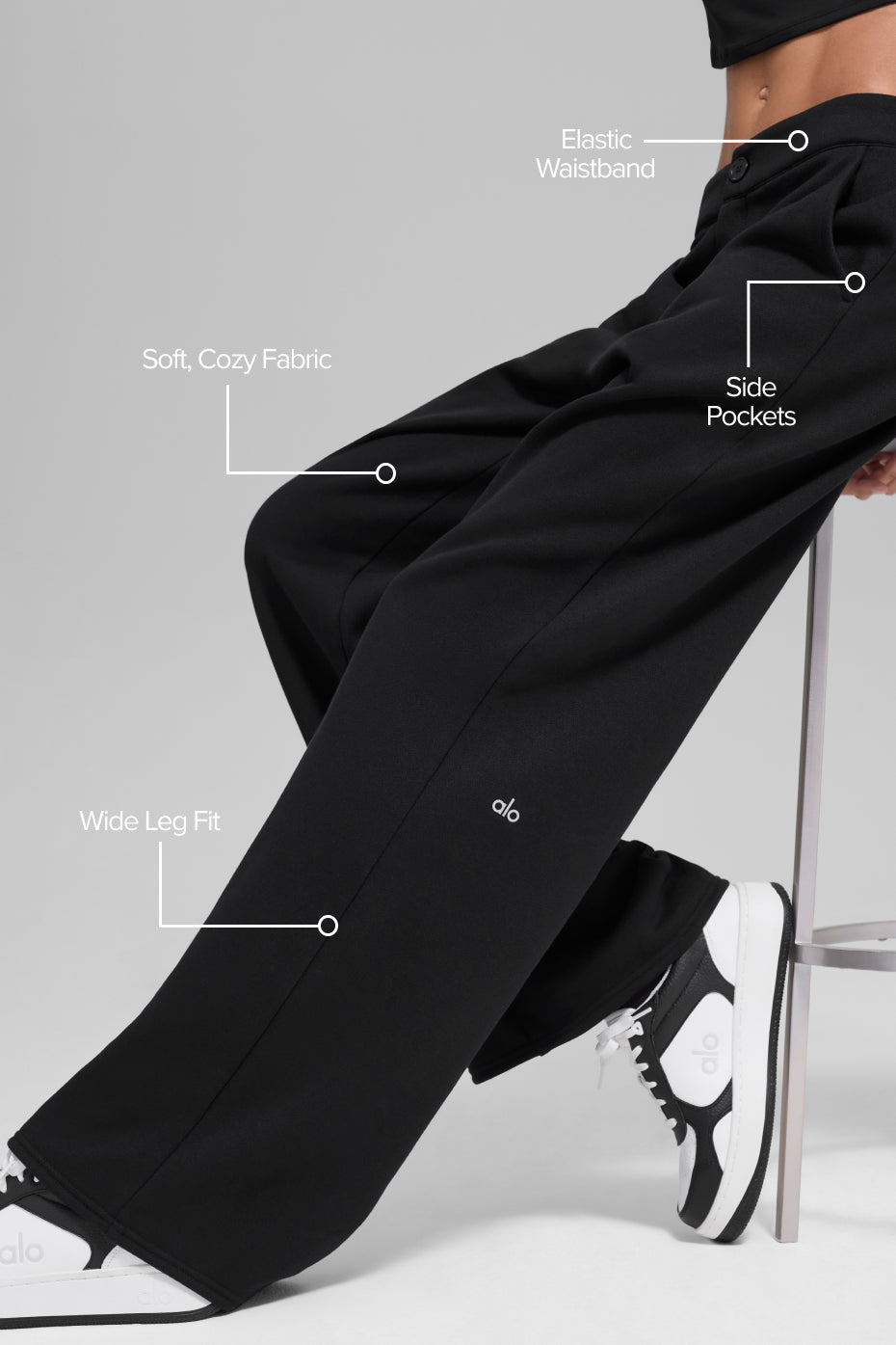 High-Waist Sweatpant Trouser