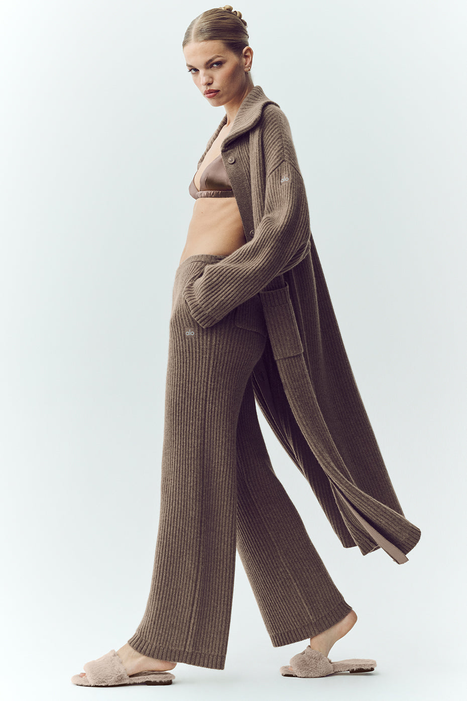 Cashmere High-Waist Northstar Straight Leg Pant
