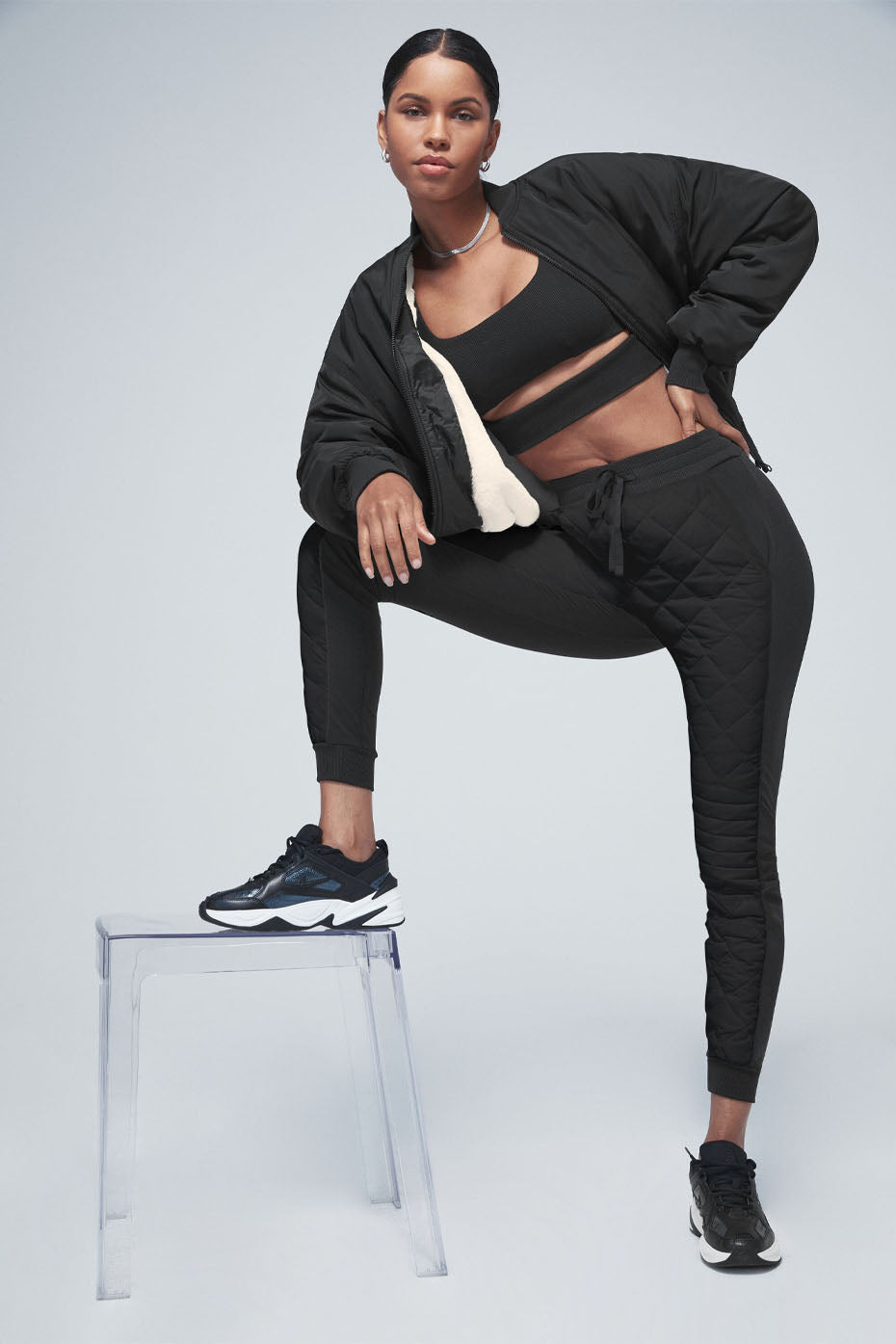 High-Waist Moto Puffer Pant