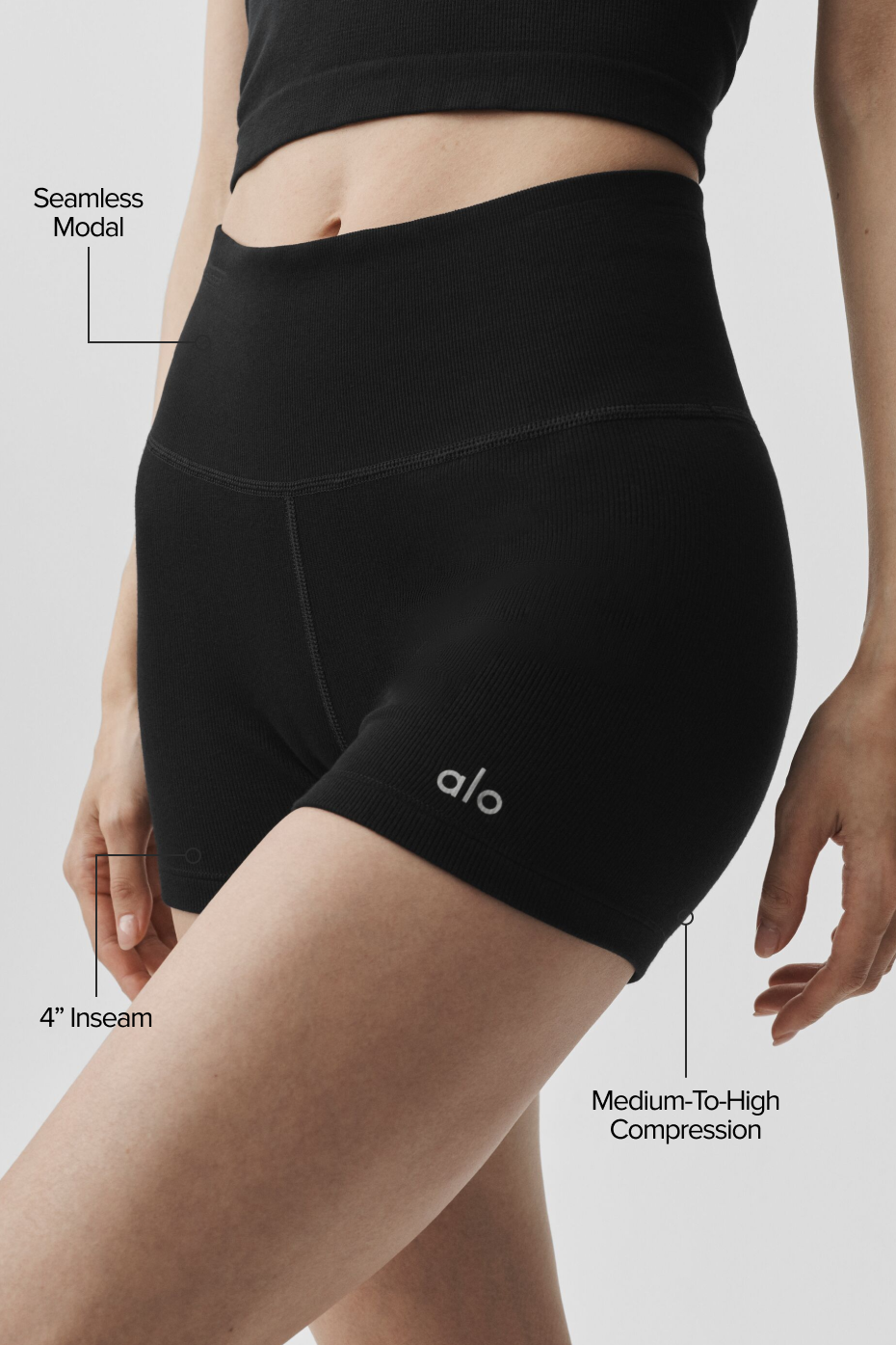 4" Seamless Modal Ribbed High-Waist Short